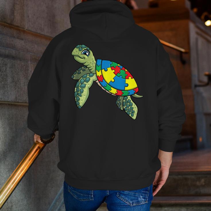 Turtle Puzzle Pieces For Autism Awareness Kids Women Teacher Men Zip Up Hoodie Back Print, funny gift Turtle Puzzle Pieces For Autism Awareness Kids Women Teacher Men Zip Up Hoodie Back Print, funny gift