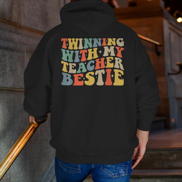 Twin Day Friends Teacher Twinning With My Bestie Matching Men Zip Up Hoodie Back Print, funny gift Twin Day Friends Teacher Twinning With My Bestie Matching Men Zip Up Hoodie Back Print, funny gift