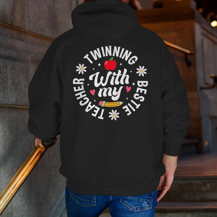 Twin Day Teacher Twinning With My Bestie Matching For Men Women Men Zip Up Hoodie Back Print, funny gift Twin Day Teacher Twinning With My Bestie Matching For Men Women Men Zip Up Hoodie Back Print, funny gift