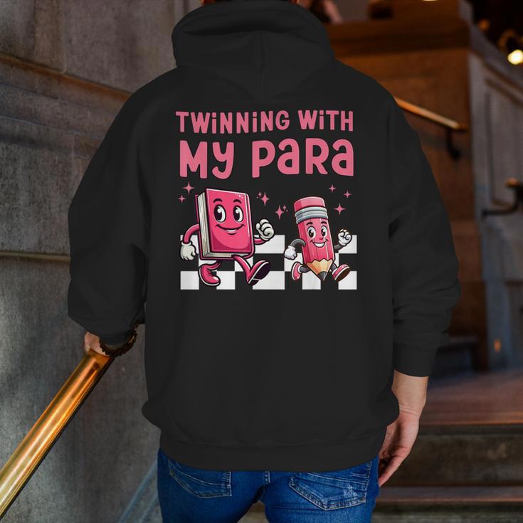 Twinning With My Para Teacher Matching Paraprofessional 70s For Men Women Men Zip Up Hoodie Back Print, funny gift Twinning With My Para Teacher Matching Paraprofessional 70s For Men Women Men Zip Up Hoodie Back Print, funny gift