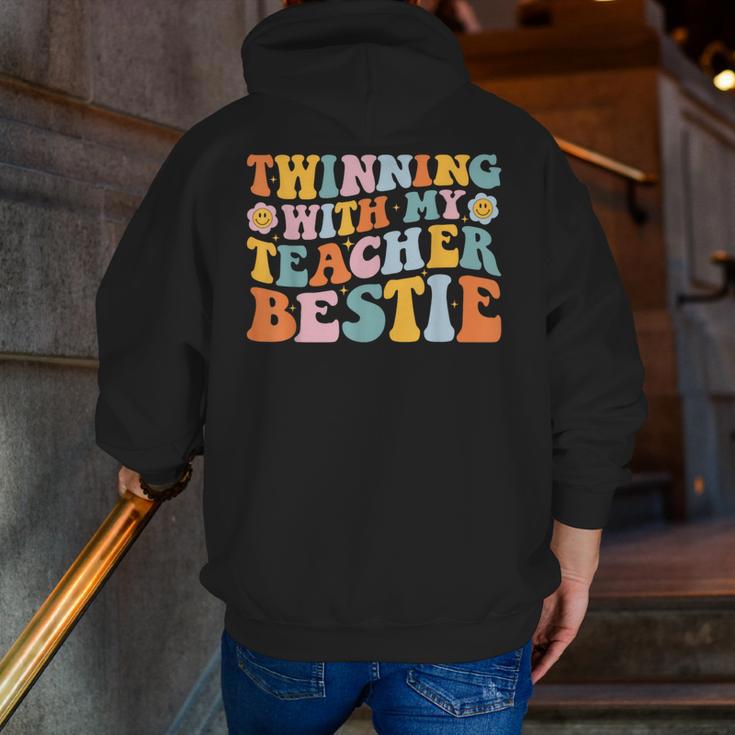 Twinning With My Teacher Bestie Twin Day Matching For Men Women Kids Men Zip Up Hoodie Back Print, funny gift