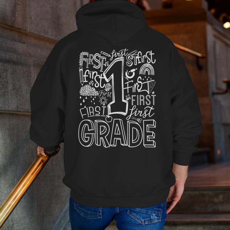 Typography 1st Grade Team Student Teacher Men Zip Up Hoodie Back Print, funny gift Typography 1st Grade Team Student Teacher Men Zip Up Hoodie Back Print, funny gift