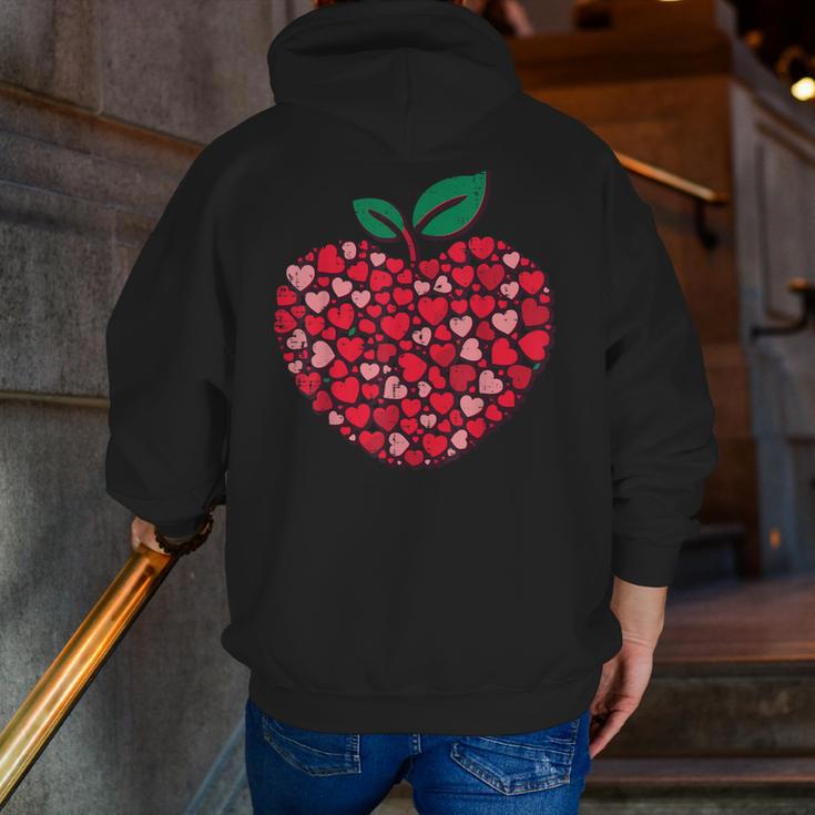 Valentines Day Teacher Hearts Apple Love Teach Women Men Men Zip Up Hoodie Back Print, funny gift Valentines Day Teacher Hearts Apple Love Teach Women Men Men Zip Up Hoodie Back Print, funny gift