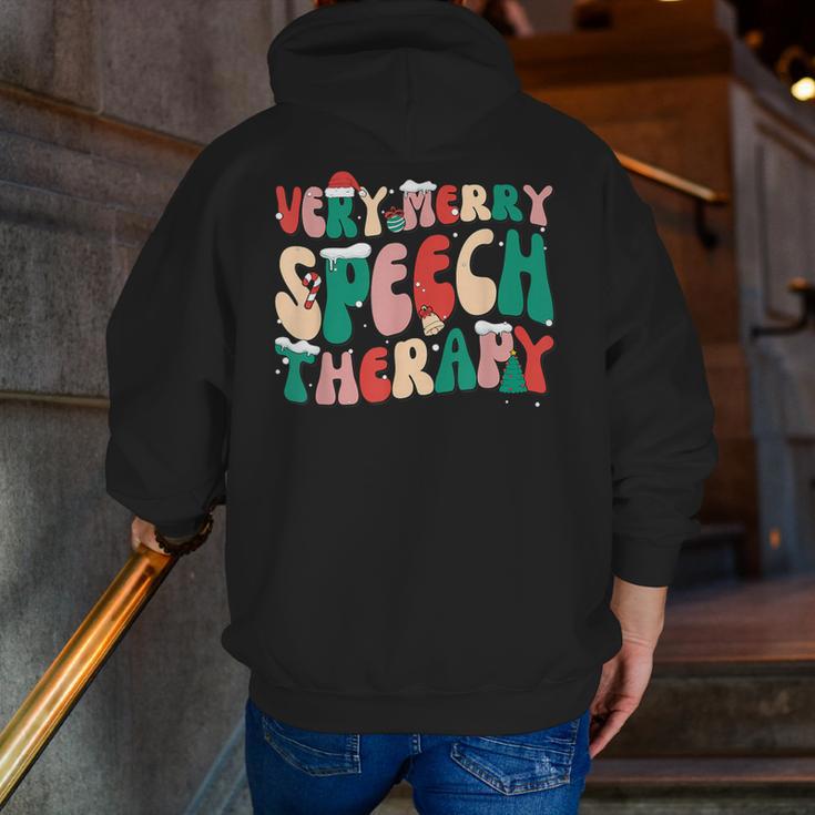 Verry Merry Speech Language Pathologist Teacher Christmas Men Zip Up Hoodie Back Print, funny gift Verry Merry Speech Language Pathologist Teacher Christmas Men Zip Up Hoodie Back Print, funny gift