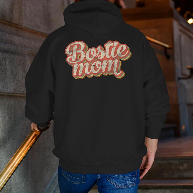 Vintage Boston Terrier Mom Dog Lover Pet Bostie Mama Men Women Girls Kids Men Zip Up Hoodie Back Print, Boston Terrier Mom Hoodies, funny gift