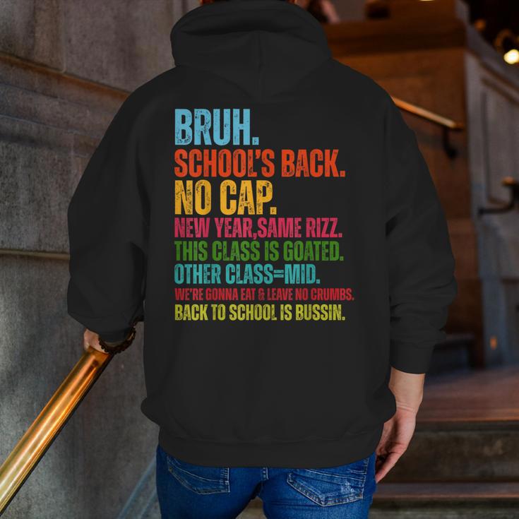 Vintage Bruh We Back No Cap Bruh We'Re Back Student Teacher Men Zip Up Hoodie Back Print, funny gift Vintage Bruh We Back No Cap Bruh We'Re Back Student Teacher Men Zip Up Hoodie Back Print, funny gift