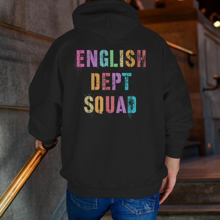Vintage ENGLISH DEPT SQUAD Back To School Teacher Student Men Zip Up Hoodie Back Print, English Teacher Hoodies, funny gift