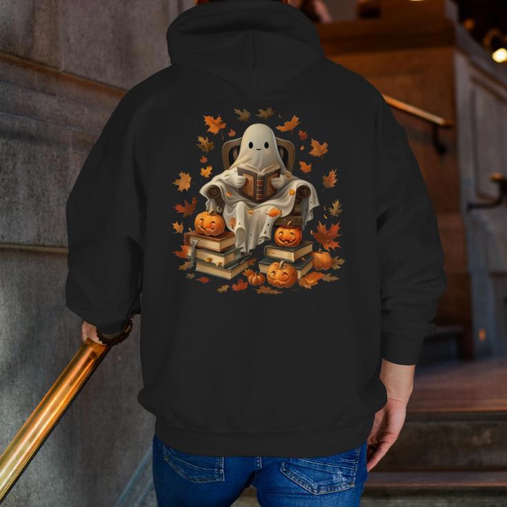 Vintage Ghost Book Reading Pumpkin Gothic Halloween Teachers Men Women Kids Men Zip Up Hoodie Back Print, funny gift Vintage Ghost Book Reading Pumpkin Gothic Halloween Teachers Men Women Kids Men Zip Up Hoodie Back Print, funny gift