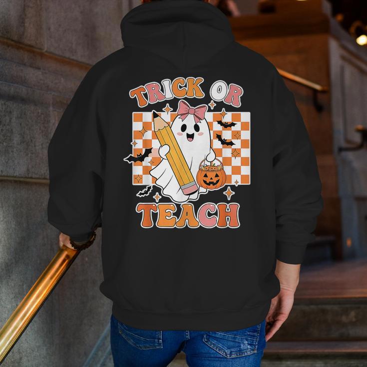 Vintage Teacher Shirt Women Trick Or Teach Halloween Men Zip Up Hoodie Back Print, funny gift Vintage Teacher Shirt Women Trick Or Teach Halloween Men Zip Up Hoodie Back Print, funny gift