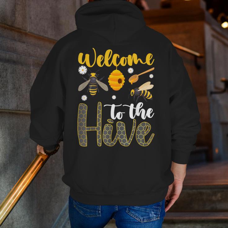 Welcome To The Hive Bee Teacher Back To School Men Zip Up Hoodie Back Print, funny gift Welcome To The Hive Bee Teacher Back To School Men Zip Up Hoodie Back Print, funny gift