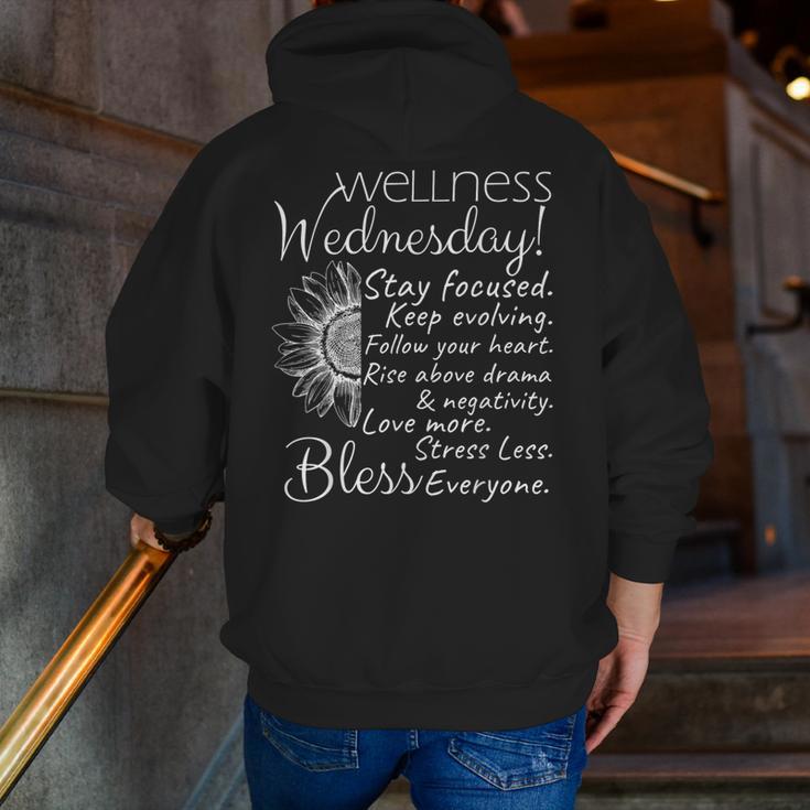 Wellness Wednesday Nurse Counselor Teacher Quotes Men Zip Up Hoodie Back Print, funny gift