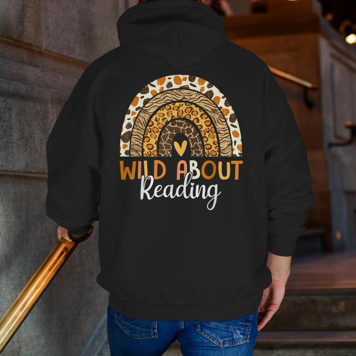 Wild About Reading Teacher Back To School Leopard Rainbow Men Zip Up Hoodie Back Print, funny gift Wild About Reading Teacher Back To School Leopard Rainbow Men Zip Up Hoodie Back Print, funny gift