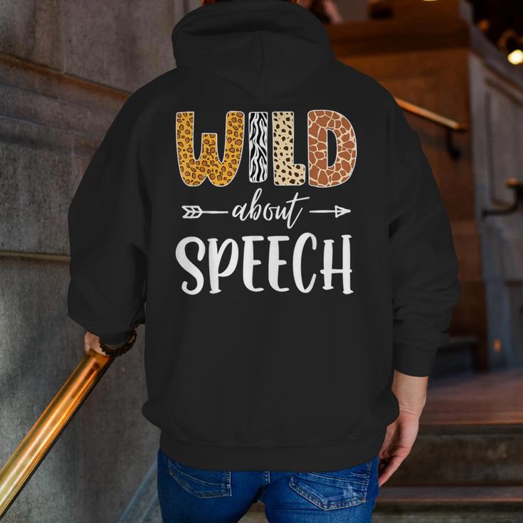 Wild About Speech SLP Leopard Teacher Back To School Kids Men Zip Up Hoodie Back Print, funny gift Wild About Speech SLP Leopard Teacher Back To School Kids Men Zip Up Hoodie Back Print, funny gift