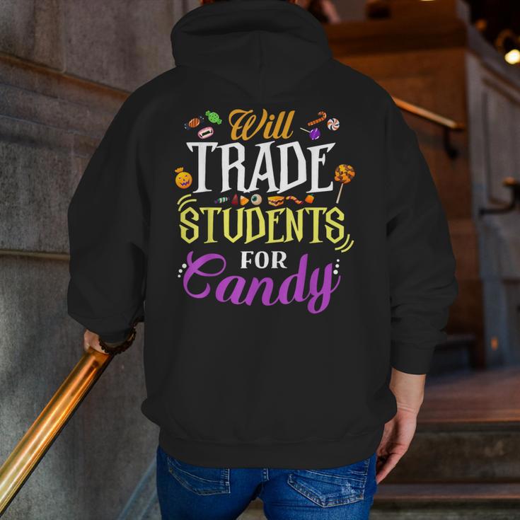 Will Trade Students For Candy Teacher Cute Halloween Costume Men Zip Up Hoodie Back Print, funny gift Will Trade Students For Candy Teacher Cute Halloween Costume Men Zip Up Hoodie Back Print, funny gift