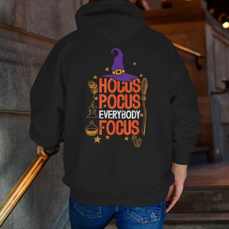 Witchy Halloween Hocus Pocus Everybody Focus Teacher Pumpkin Men Zip Up Hoodie Back Print, funny gift Witchy Halloween Hocus Pocus Everybody Focus Teacher Pumpkin Men Zip Up Hoodie Back Print, funny gift