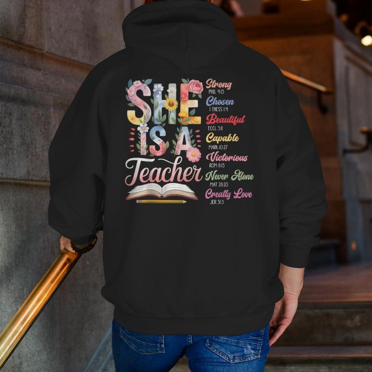 Women Bible Verse Christian Teacher God Says Back To School Men Zip Up Hoodie Back Print, funny gift Women Bible Verse Christian Teacher God Says Back To School Men Zip Up Hoodie Back Print, funny gift