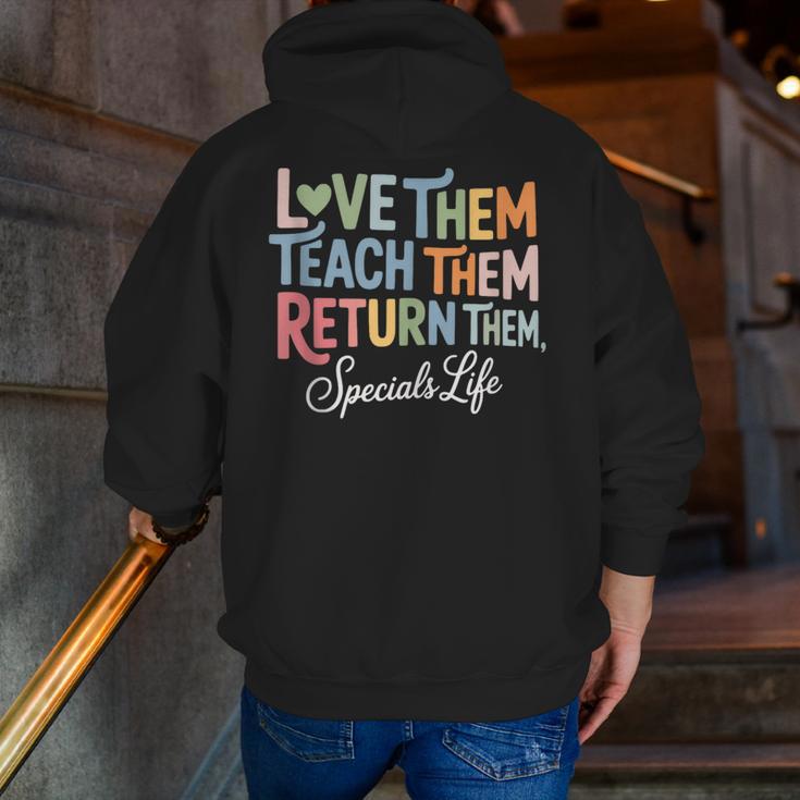 Women Teach Them Love Them Return Them Specials Teacher Life Men Zip Up Hoodie Back Print, funny gift
