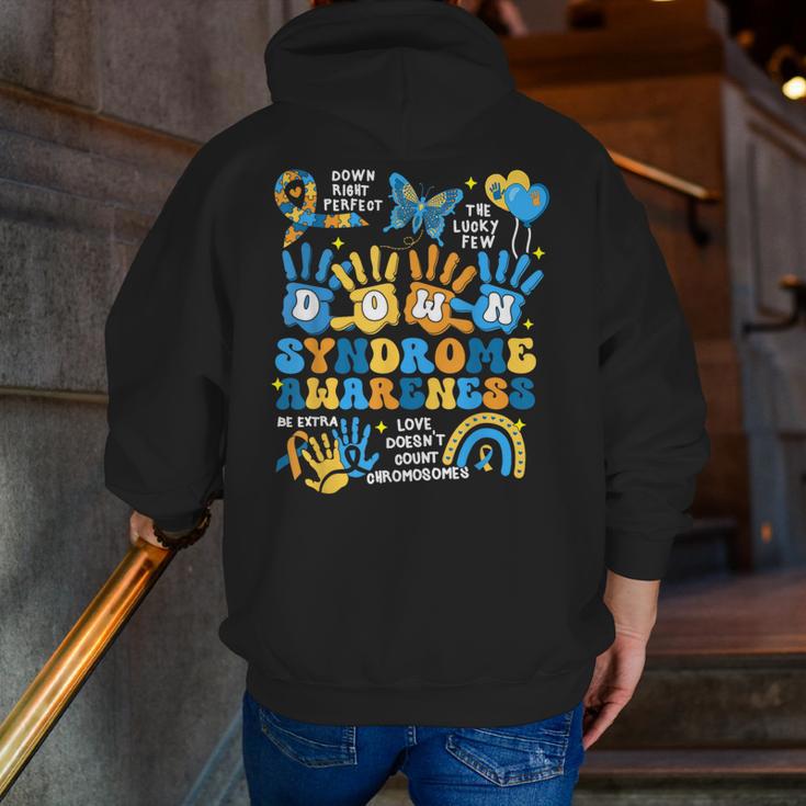 World Down Syndrome Day Awareness T21 Teacher Women Men Kids Men Zip Up Hoodie Back Print, funny gift