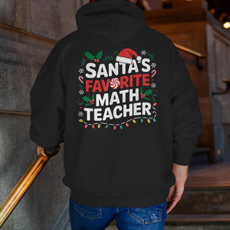 Xmas Lighting Santa's Favorite Math Teacher Christmas Men Zip Up Hoodie Back Print, funny gift Xmas Lighting Santa's Favorite Math Teacher Christmas Men Zip Up Hoodie Back Print, funny gift