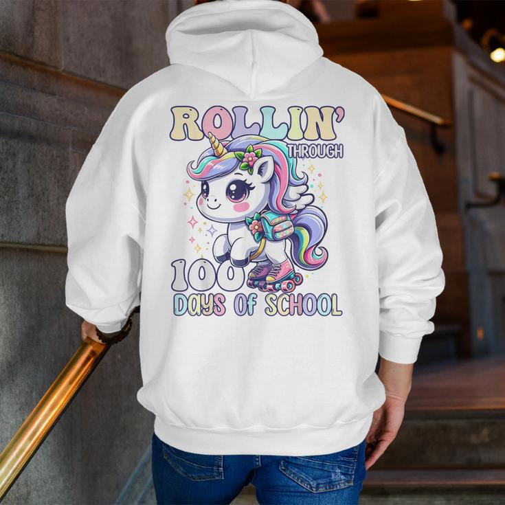 100 Days Of School Girls Teacher 100th Day Unicorn Outfit Men Zip Up Hoodie Back Print, funny gift 100 Days Of School Girls Teacher 100th Day Unicorn Outfit Men Zip Up Hoodie Back Print, funny gift