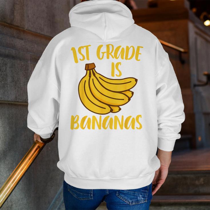 1st Grade Is Bananas Teacher Teaching Back To School Men Zip Up Hoodie Back Print, funny gift