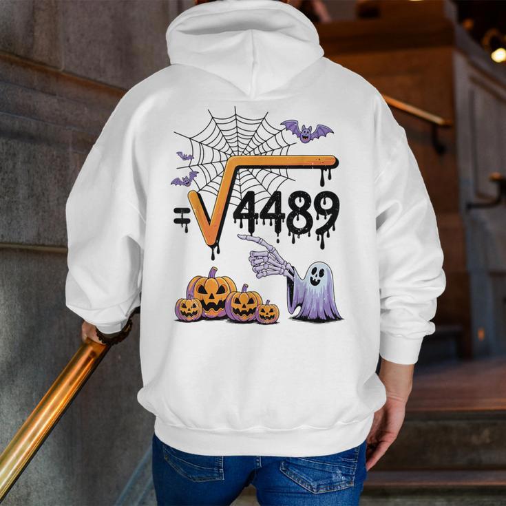4489 Square Root 67 Math Teacher Halloween Costume Professor Men Zip Up Hoodie Back Print, funny gift