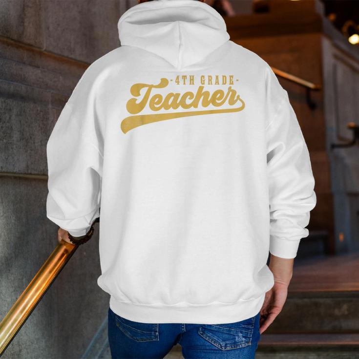 4th Grade Teacher Cute Vintage Graphic Fourth Grade Teacher Men Zip Up Hoodie Back Print, 4th Grade Teacher Hoodies, funny gift