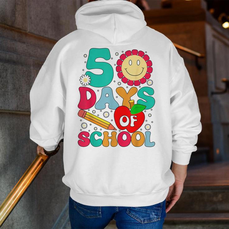 50 Days Of School Teacher Happy 50th Day Of School Kids Men Zip Up Hoodie Back Print, funny gift 50 Days Of School Teacher Happy 50th Day Of School Kids Men Zip Up Hoodie Back Print, funny gift