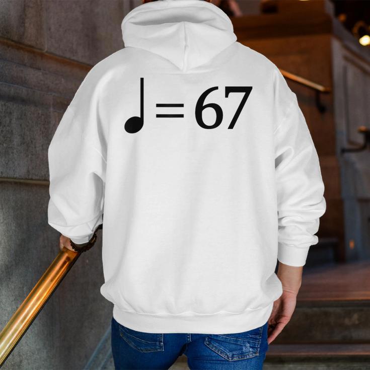 67 Music Meme Slang Musician Kids Music Teacher Men Zip Up Hoodie Back Print, funny gift