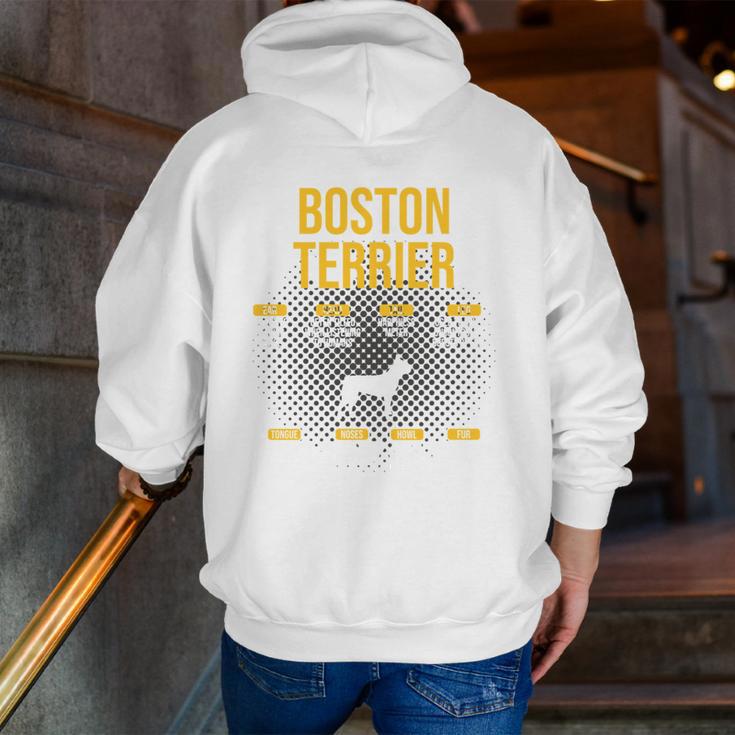 Anatomy Of Boston Terrier Dog Lover Men Zip Up Hoodie Back Print, funny gift