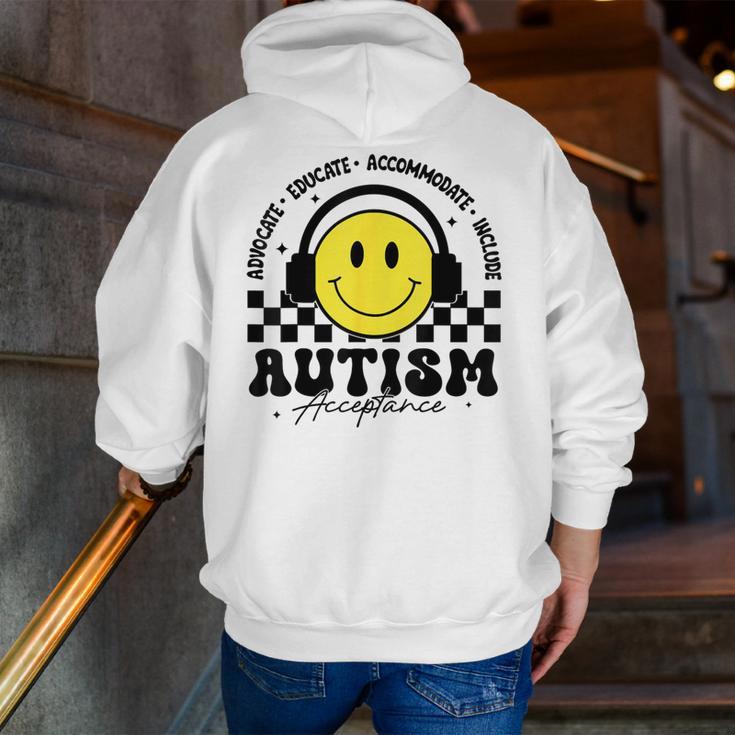 Autism Awareness Acceptance Special Education Teacher Kids Men Zip Up Hoodie Back Print, funny gift
