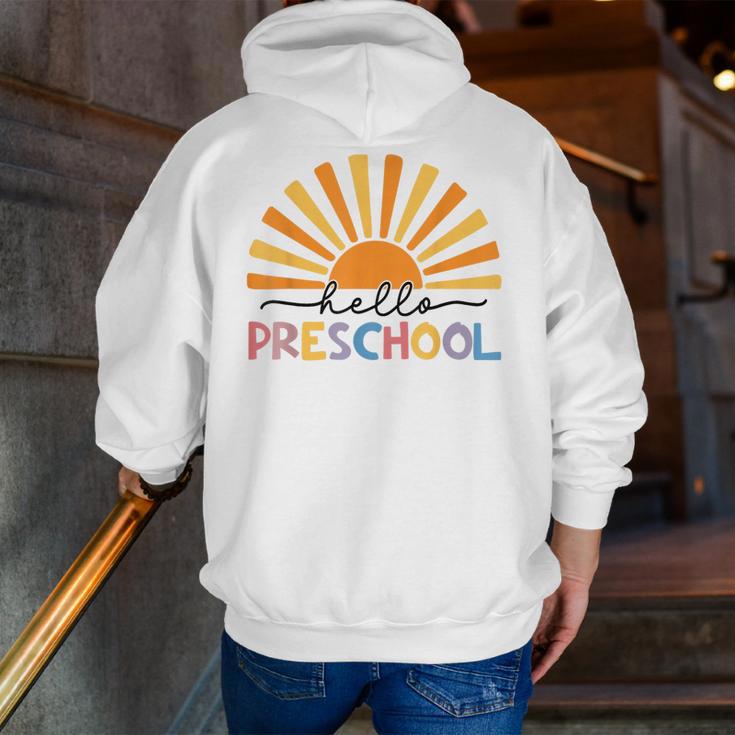Back To School Hello Preschool For Kids Teacher Women Men Zip Up Hoodie Back Print, funny gift Back To School Hello Preschool For Kids Teacher Women Men Zip Up Hoodie Back Print, funny gift