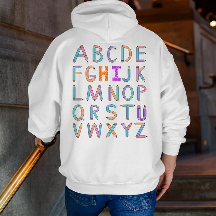 Back To School Kindergarten Alphabet ABC Teacher Women Kids Men Zip Up Hoodie Back Print, funny gift Back To School Kindergarten Alphabet ABC Teacher Women Kids Men Zip Up Hoodie Back Print, funny gift