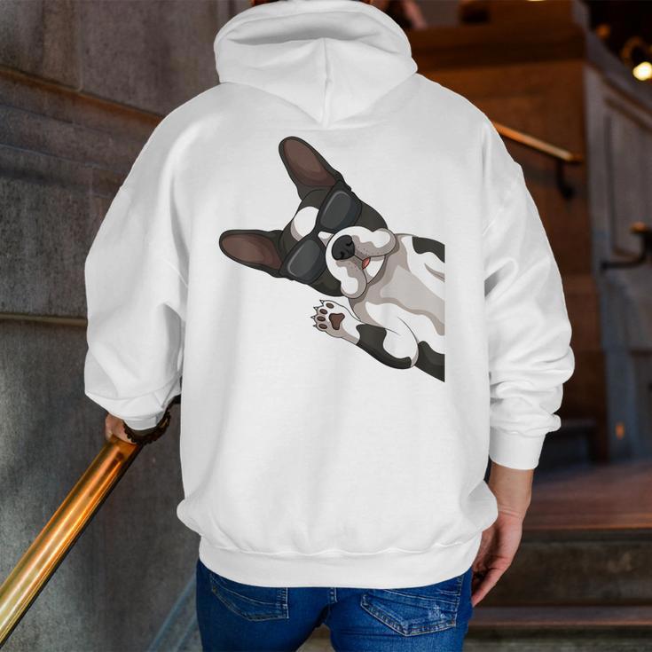 Boston Terrier Bostie Dog Kids Men Men Zip Up Hoodie Back Print, funny gift