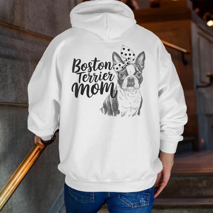 Boston Terrier Dog Bostie Mom Idea For Women Men Zip Up Hoodie Back Print, Boston Terrier Mom Hoodies, funny gift