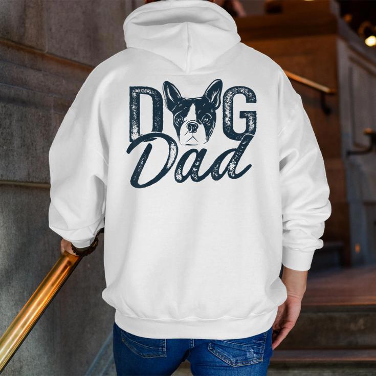 Boston Terrier Dog Dad Men Zip Up Hoodie Back Print, Boston Terrier Dad Hoodies, funny gift