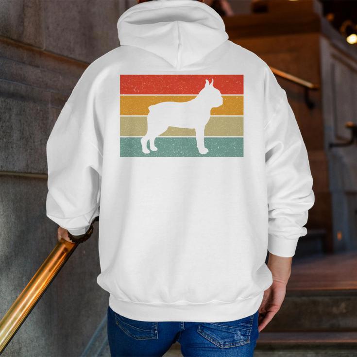 Boston Terrier Dog Lover Retro Vintage Cool For Dog Owner Men Zip Up Hoodie Back Print, funny gift