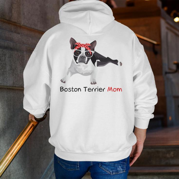 Boston Terrier Mom Bandana Boston Terrier Dog Men Zip Up Hoodie Back Print, Boston Terrier Mom Hoodies, funny gift