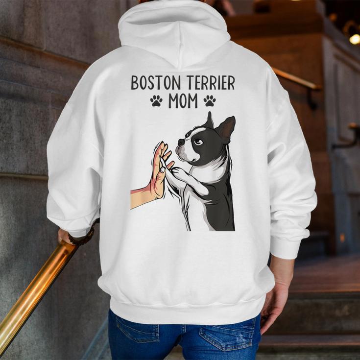 Boston Terrier Mom Dogs Mum Woman Men Zip Up Hoodie Back Print, Boston Terrier Mom Hoodies, funny gift