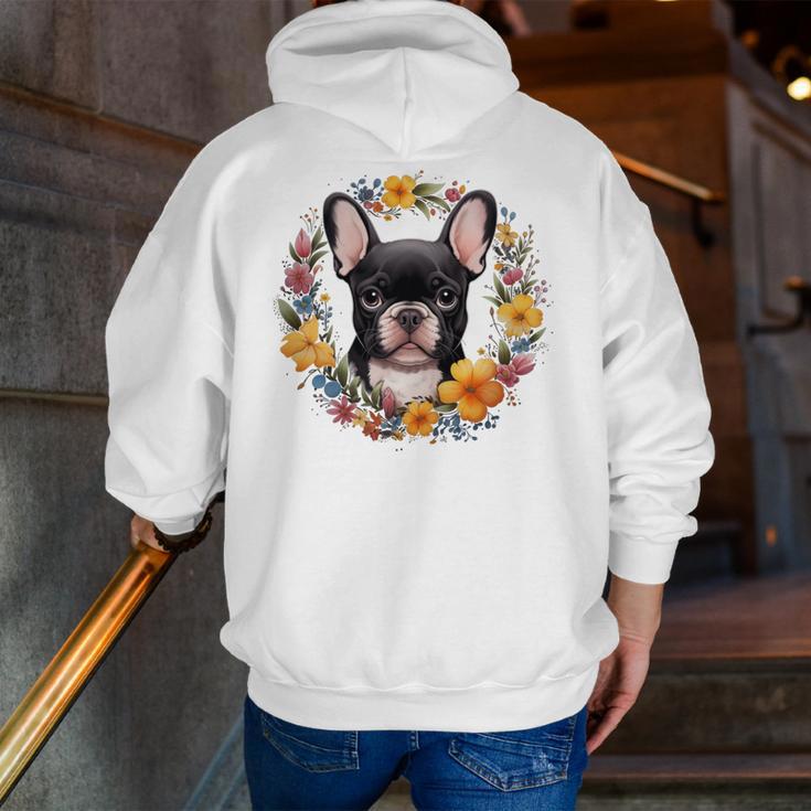 Boston Terrier Mom Floral Bostie Dog Lover Flowers Cute Men Zip Up Hoodie Back Print, Boston Terrier Mom Hoodies, funny gift
