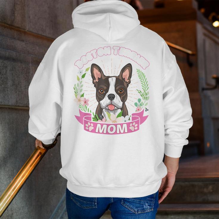 Boston Terrier Mom Mother's Day Men Zip Up Hoodie Back Print, Boston Terrier Mom Hoodies, funny gift