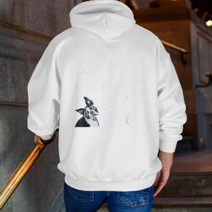 Boston Terrier Reading Books Love My Dog Men Women Kids T-Shirt Men Zip Up Hoodie Back Print, funny gift