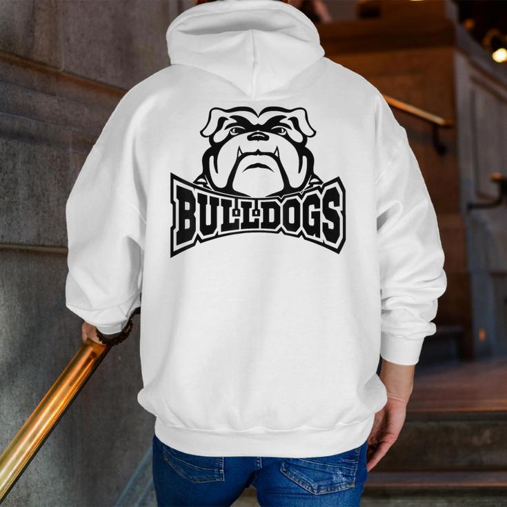 Bulldogs Teacher Student School Sports Fan Team Spirit Men Zip Up Hoodie Back Print, funny gift
