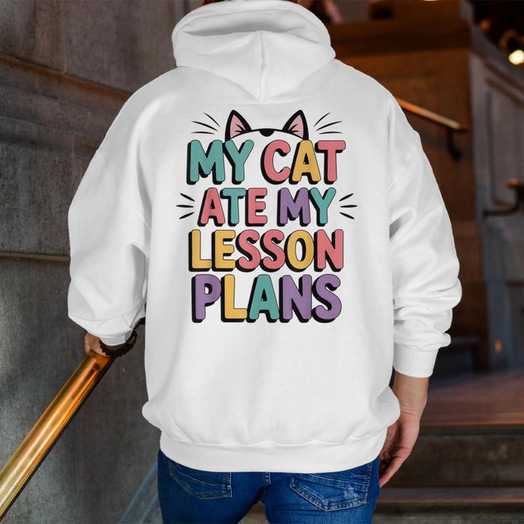My Cat Ate My Lesson Plans Teacher Cat Humor Men Zip Up Hoodie Back Print, funny gift My Cat Ate My Lesson Plans Teacher Cat Humor Men Zip Up Hoodie Back Print, funny gift