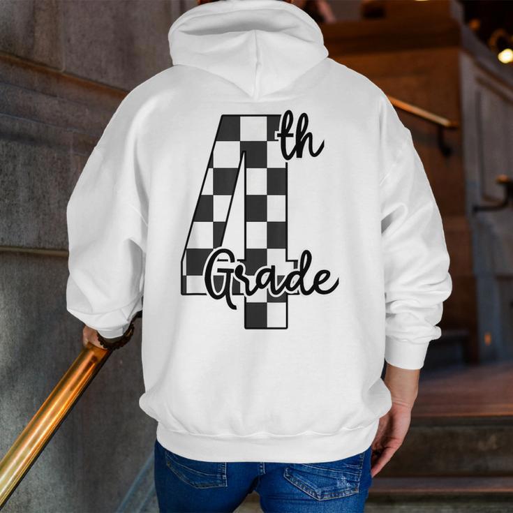 Checkered Fourth Grade Back To School Teachers Students Men Zip Up Hoodie Back Print, funny gift Checkered Fourth Grade Back To School Teachers Students Men Zip Up Hoodie Back Print, funny gift