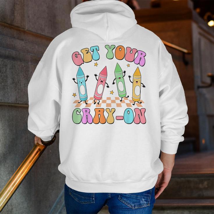 Get Your Cray-On Preschool Teacher Kindergarten Teacher Men Zip Up Hoodie Back Print, funny gift Get Your Cray-On Preschool Teacher Kindergarten Teacher Men Zip Up Hoodie Back Print, funny gift