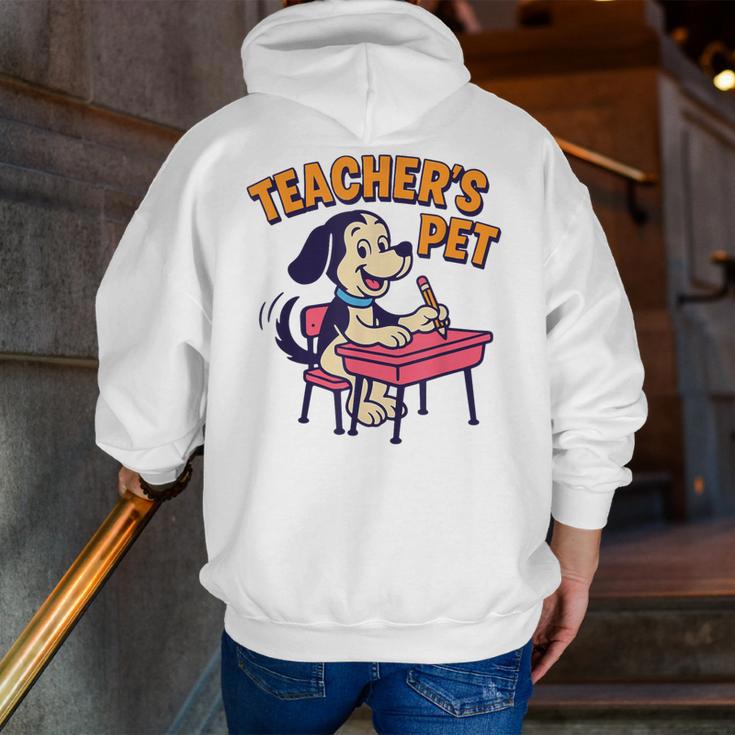 Cute Elementary School Student Dog Teacher's Pet Men Zip Up Hoodie Back Print, funny gift
