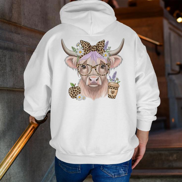 Cute Floral Highland Cow Back To School For Women Teacher Men Zip Up Hoodie Back Print, funny gift Cute Floral Highland Cow Back To School For Women Teacher Men Zip Up Hoodie Back Print, funny gift
