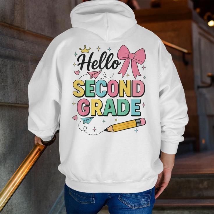 Cute Hello Second Grade Back To School Coquette Teacher Girl Men Zip Up Hoodie Back Print, funny gift Cute Hello Second Grade Back To School Coquette Teacher Girl Men Zip Up Hoodie Back Print, funny gift