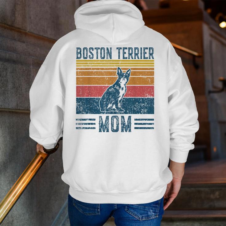 Dog Boston Terrier Mom Vintage Boston Terrier Mom Men Zip Up Hoodie Back Print, Boston Terrier Mom Hoodies, funny gift